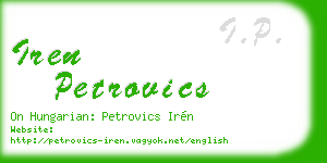 iren petrovics business card