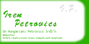 iren petrovics business card